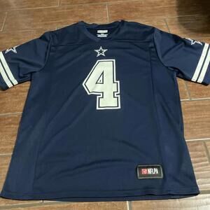Men's Dallas Cowboys Dak Prescott NFL Blue Jersey Size Large